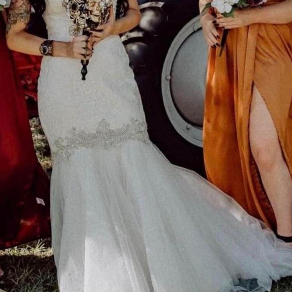 Allure-bridals Women's White and Blue Wedding-dresses